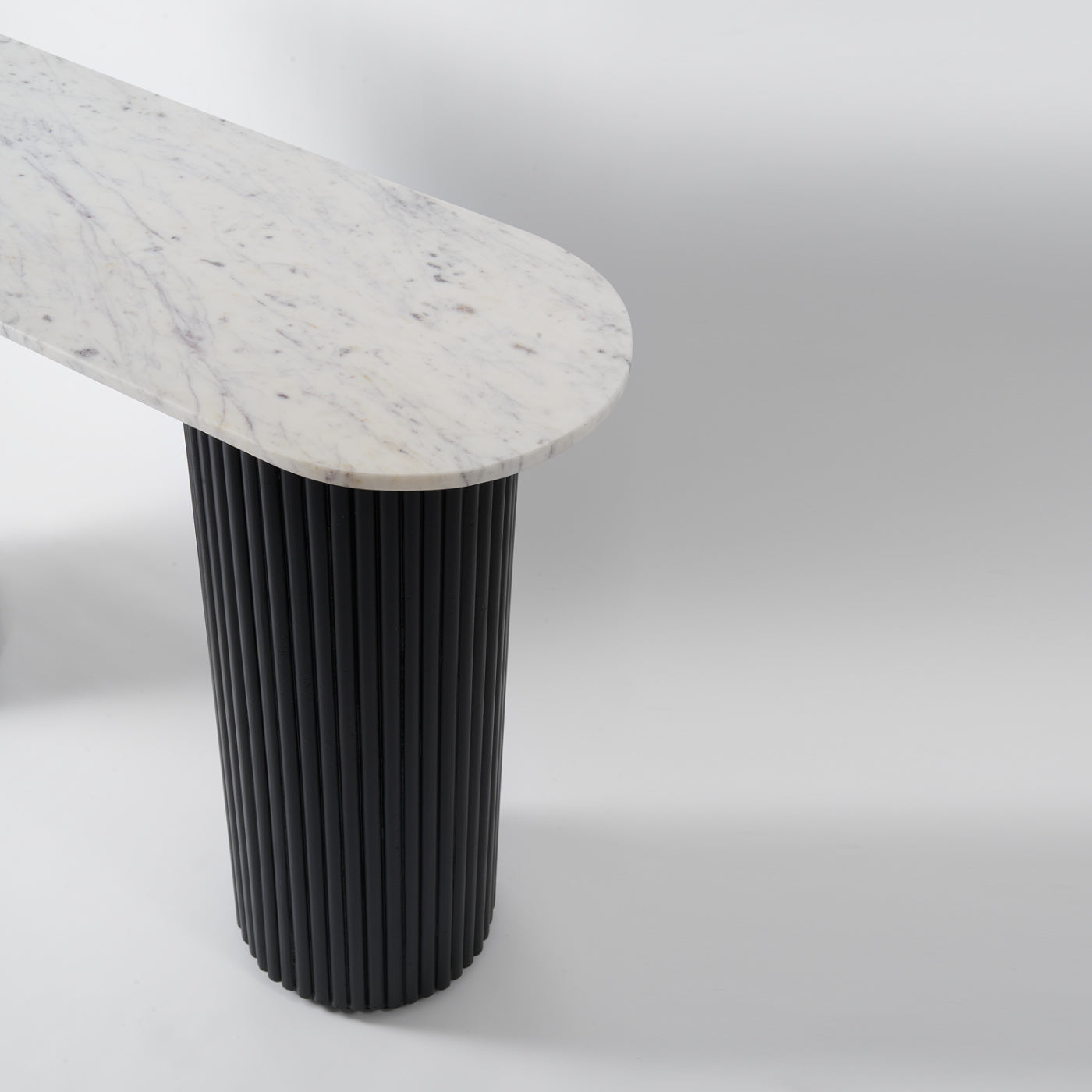 Black Ribbed Console Table