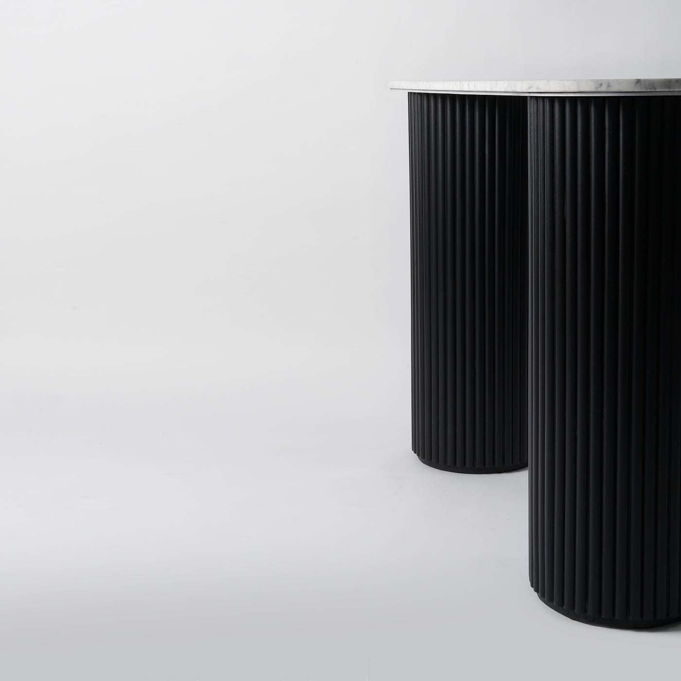 Black Ribbed Console Table