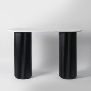 Black Ribbed Console Table