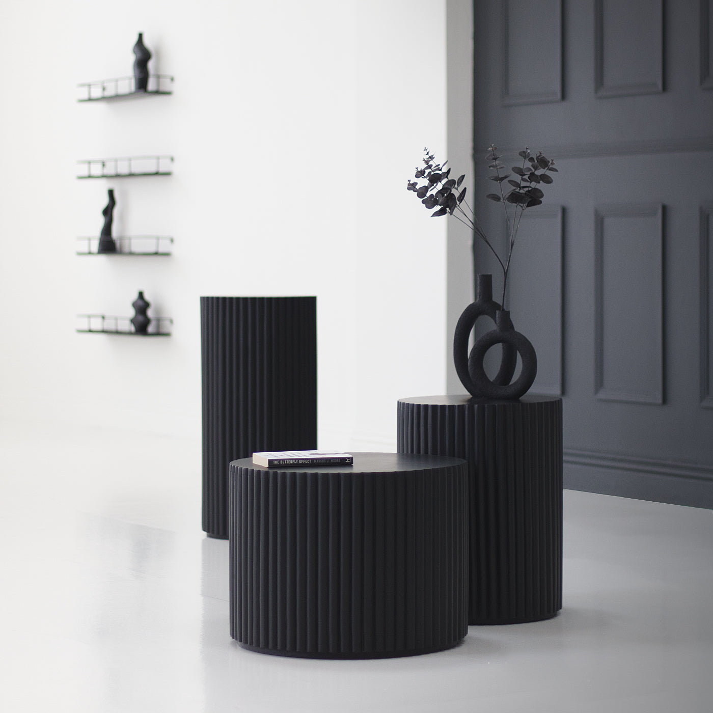 Black tall side table