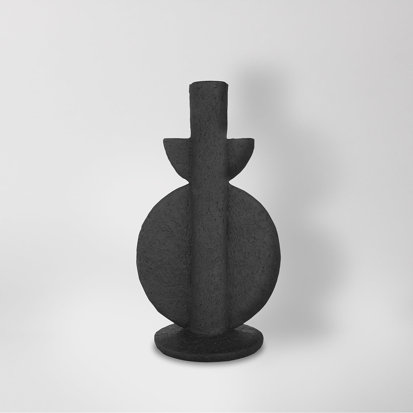 Black Textured Candle Holder
