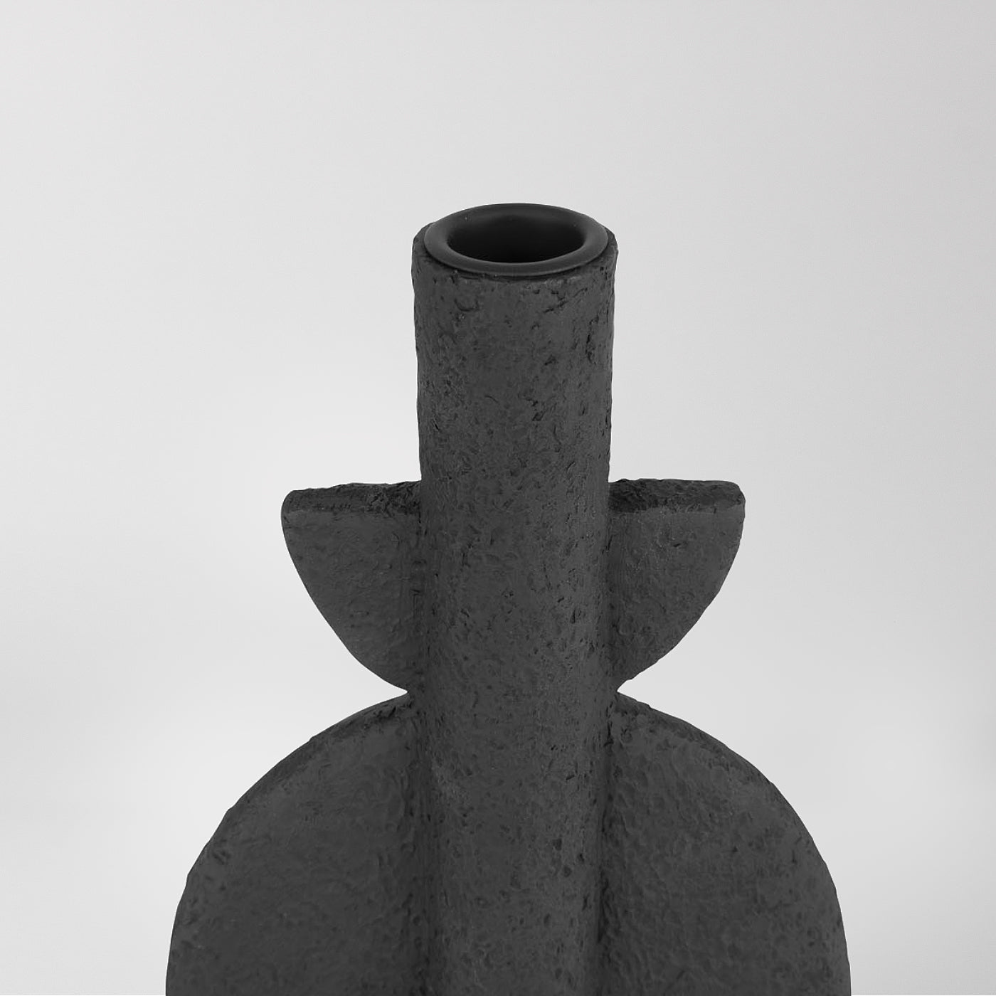 Black Textured Candle Holder