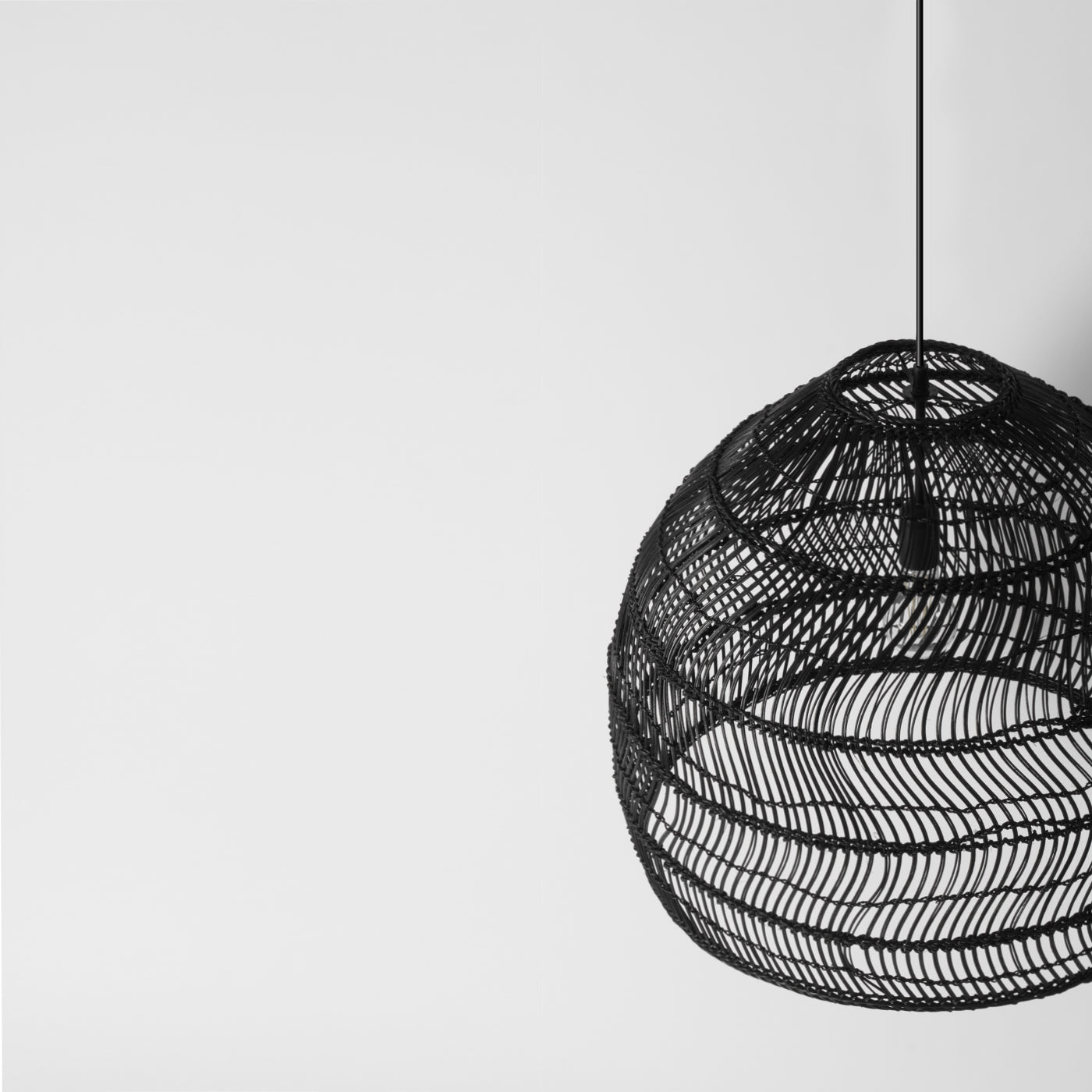 Black wicker ceiling light