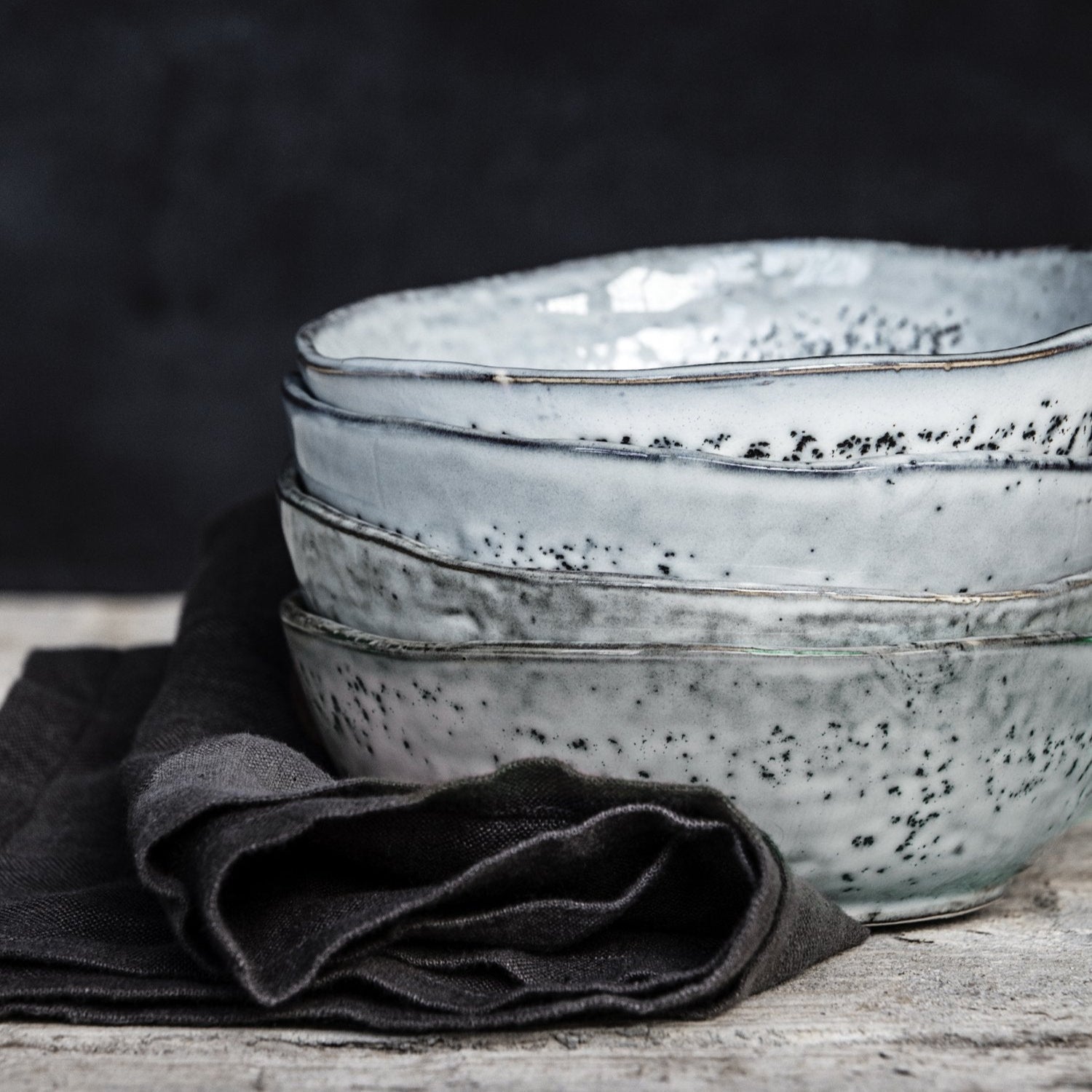 Blue speckled bowl