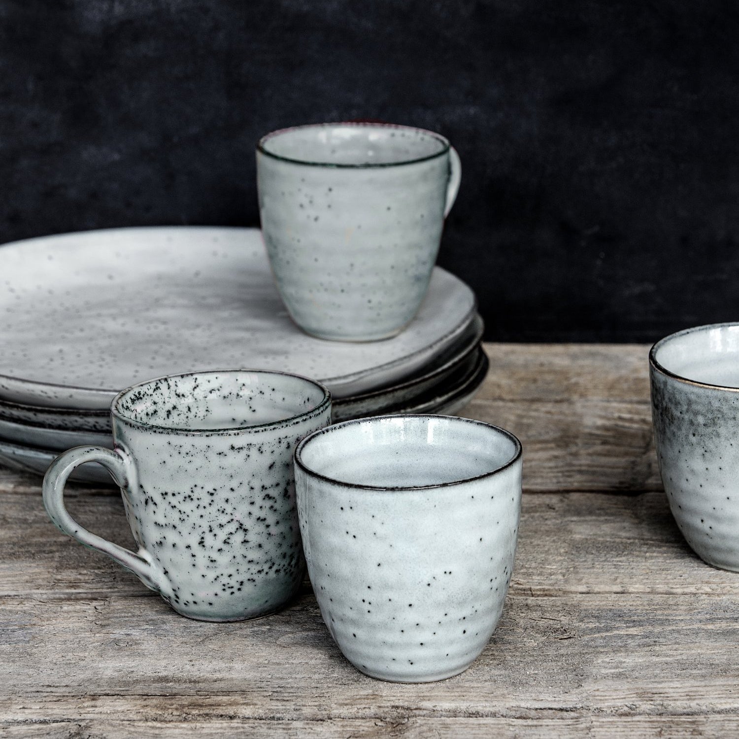 Blue Grey Speckled Mug