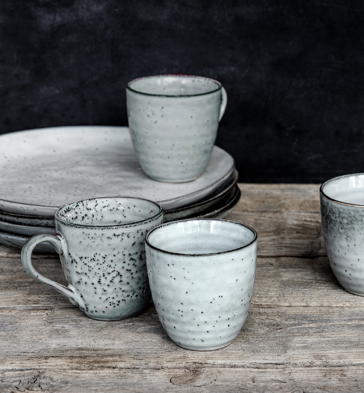 Blue Grey Speckled Mug