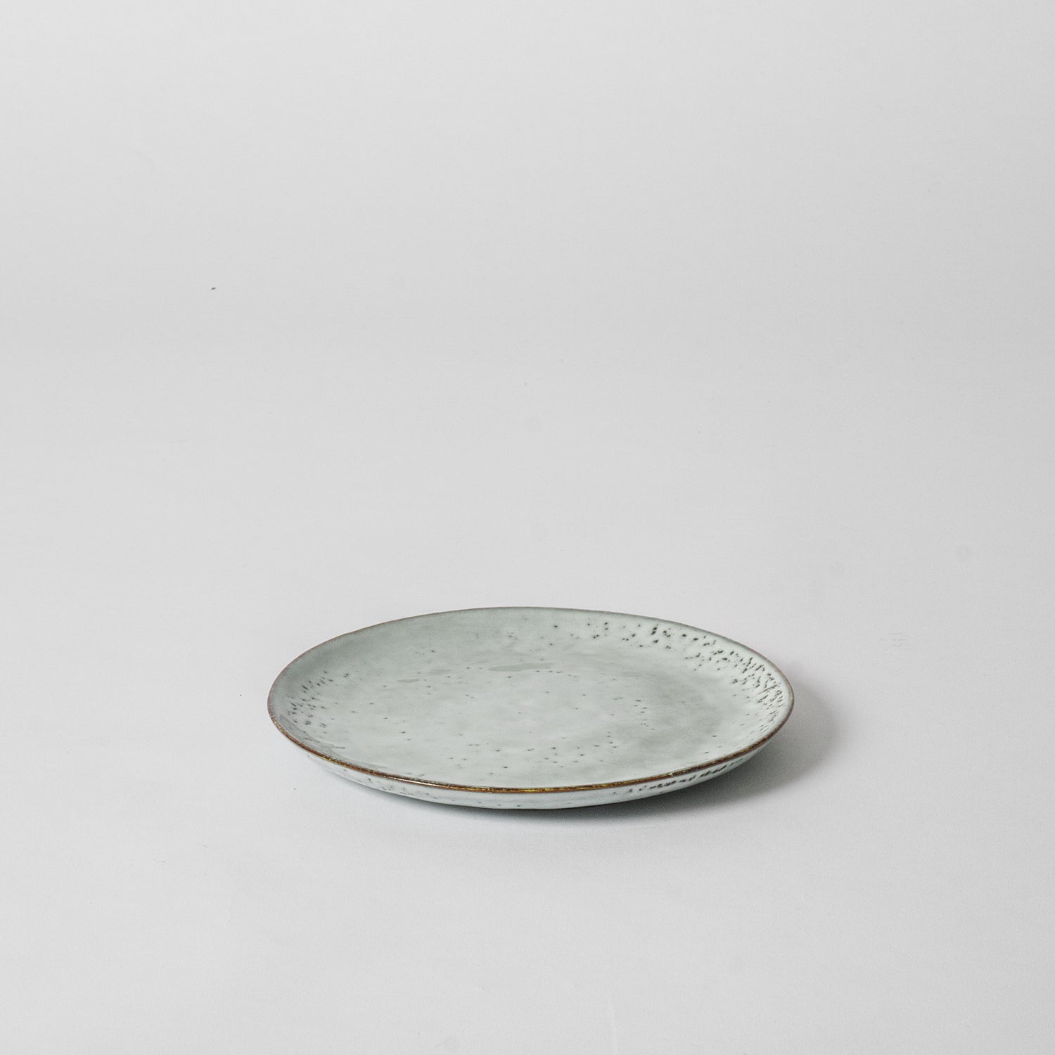 Blue speckled side plate