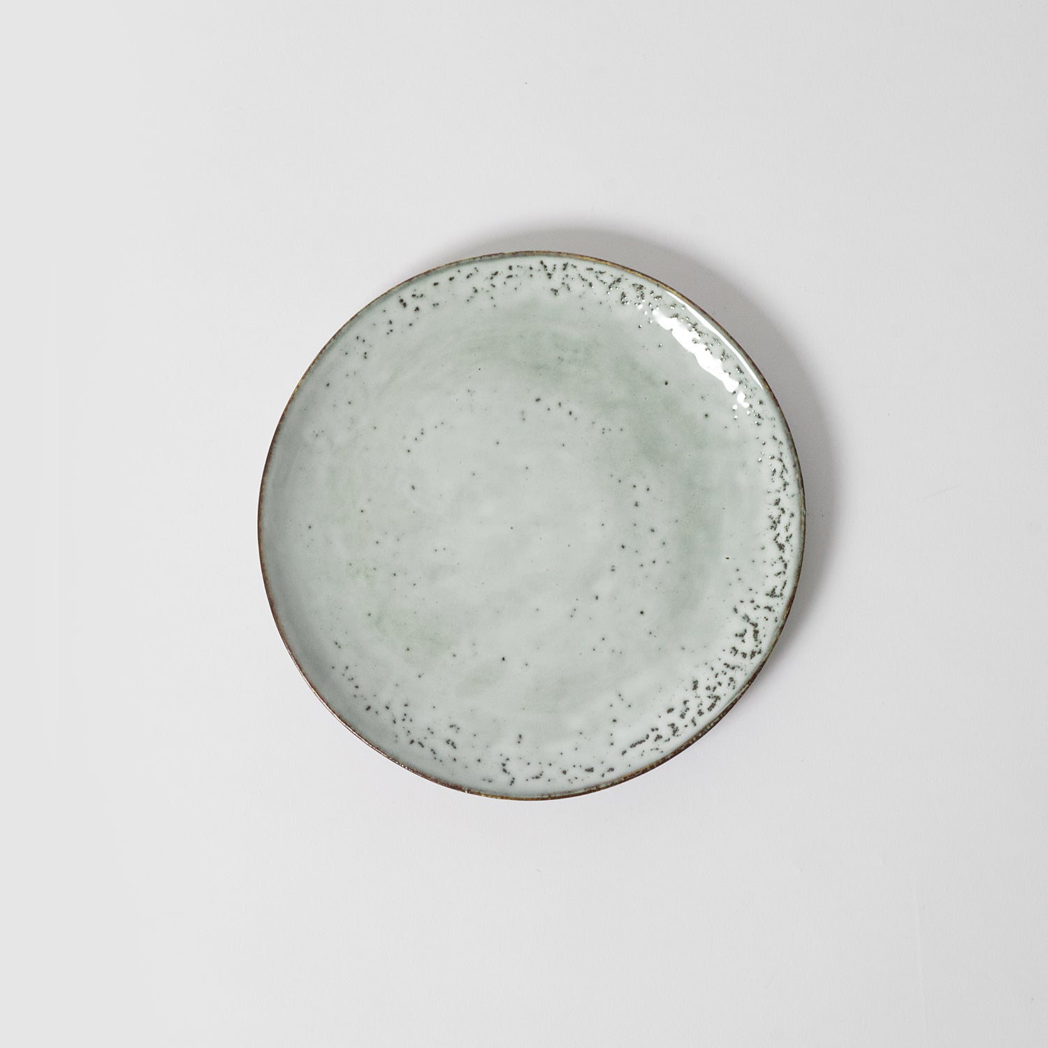 Blue speckled side plate