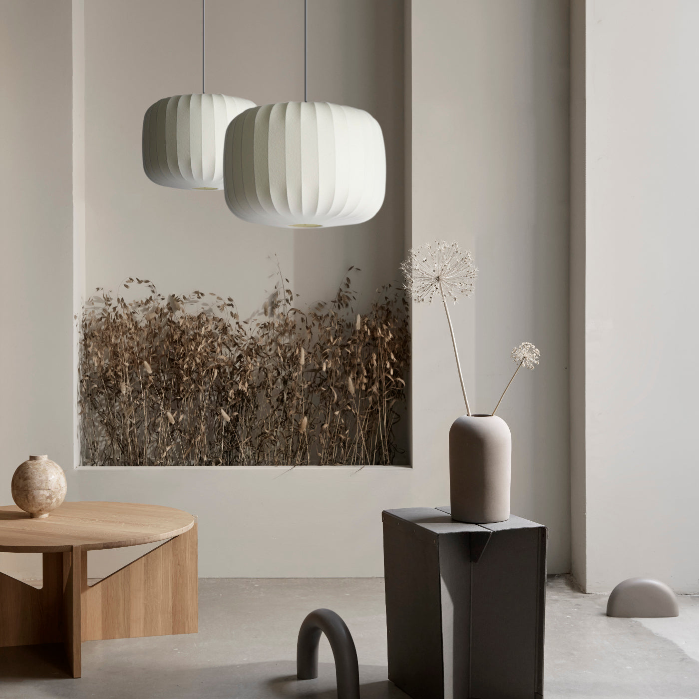 White Canvas Pendant Light