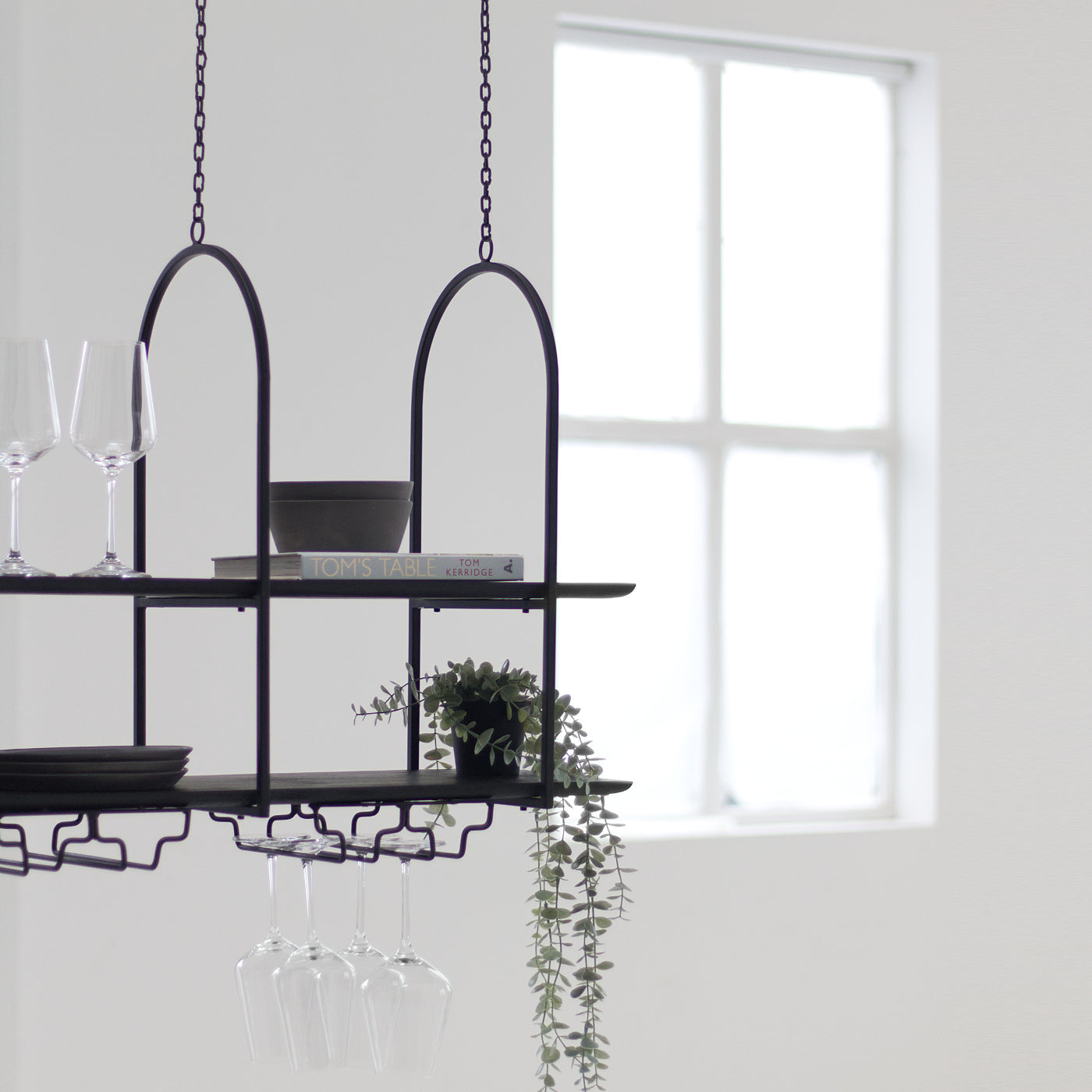 Hanging wine glass rack