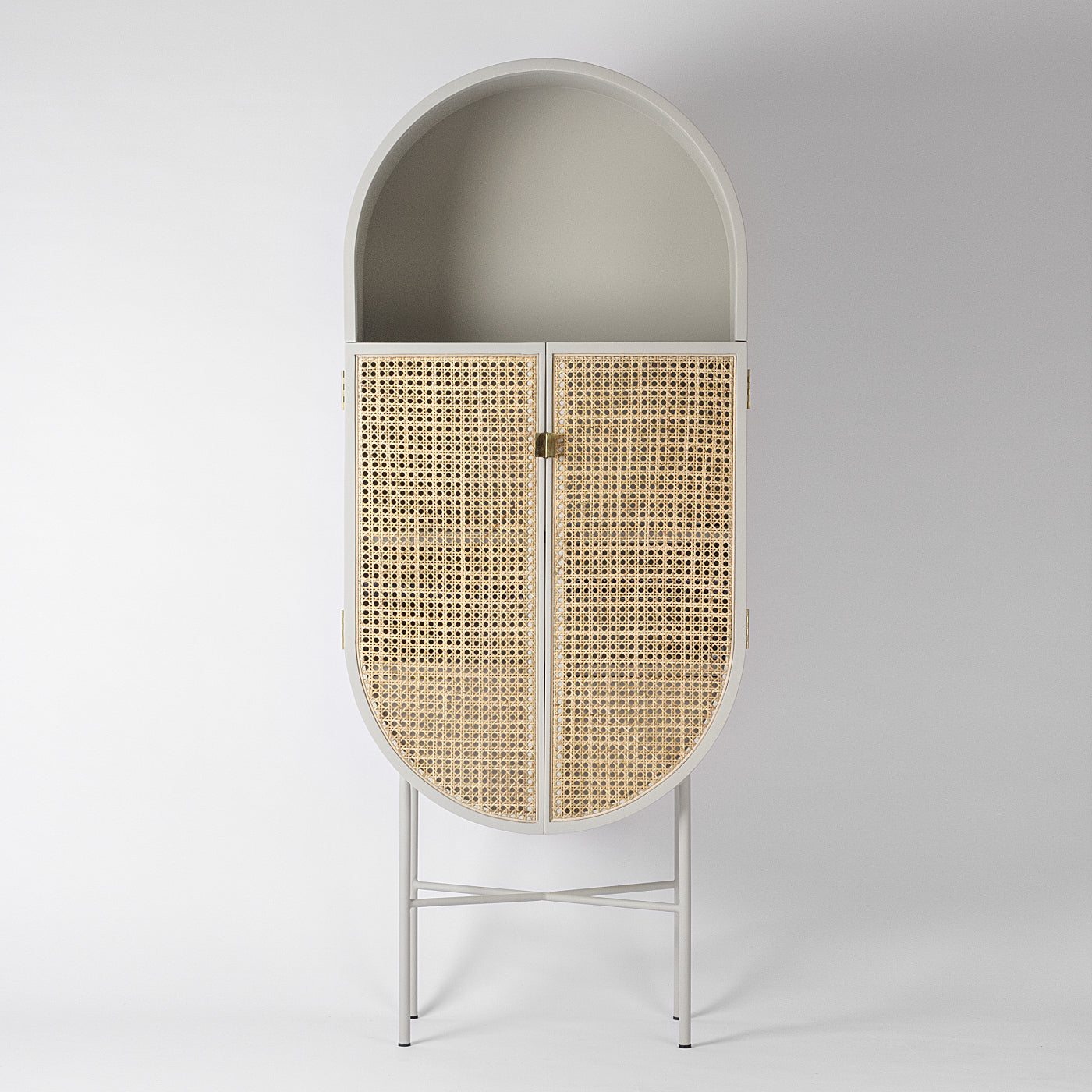 Cream Rattan Cabinet