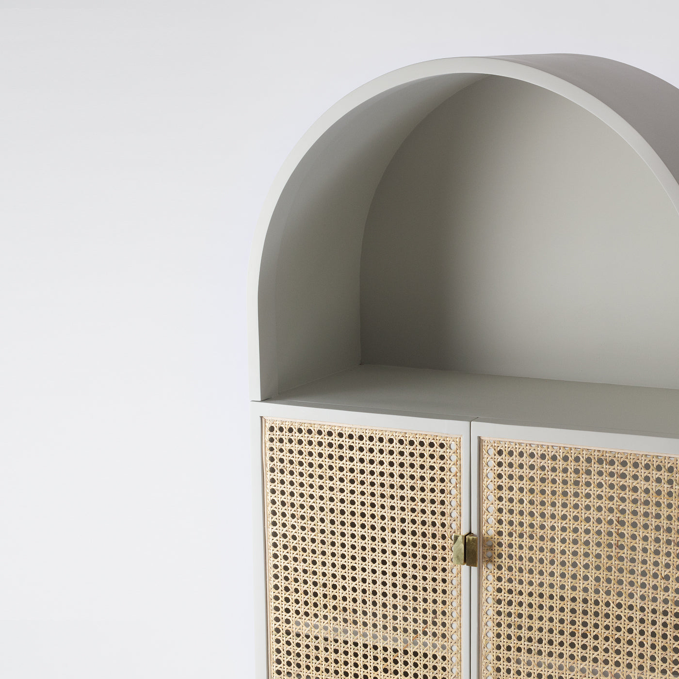 Cream rattan cupboard