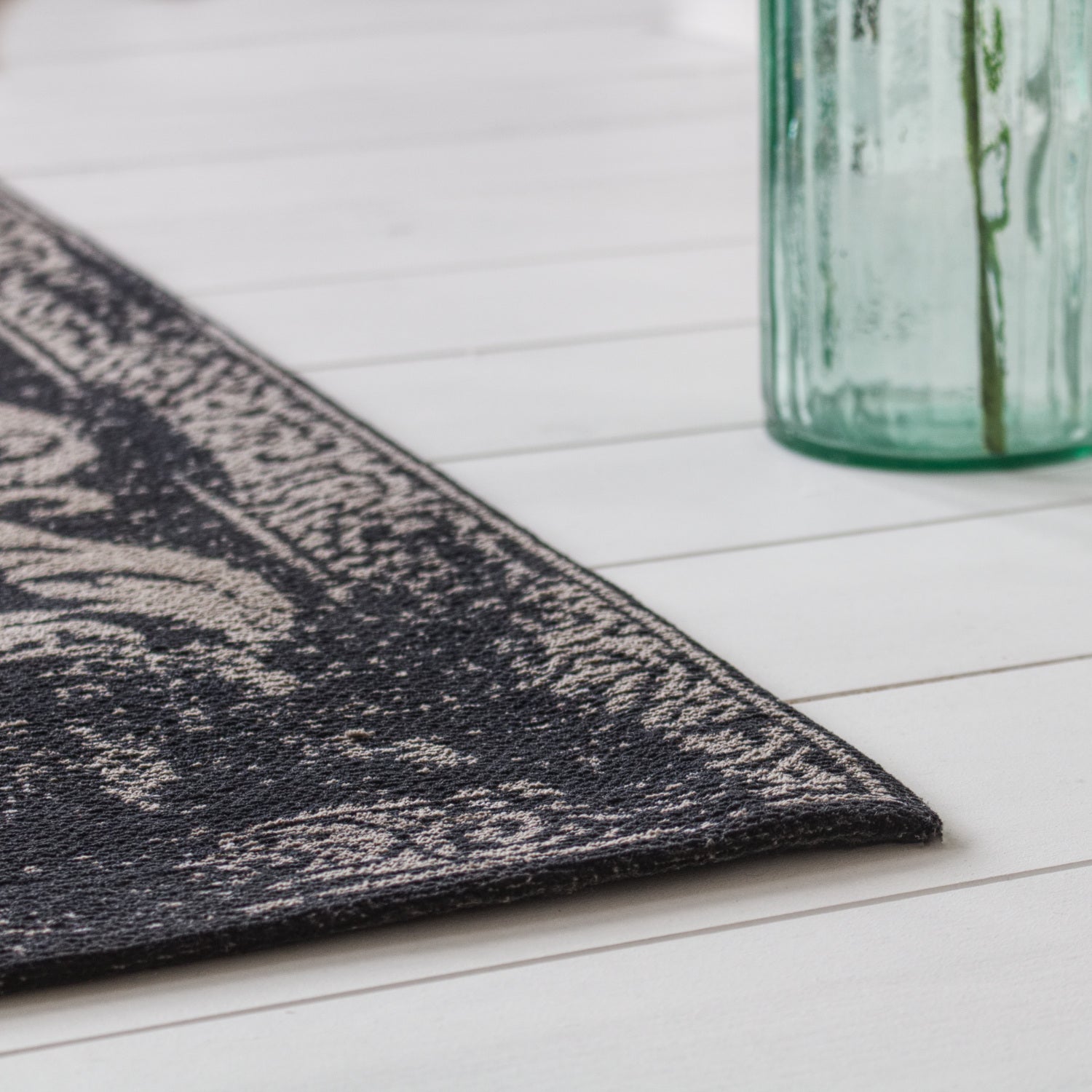Faded Vintage Area Rug Black, 240cm x 160cm