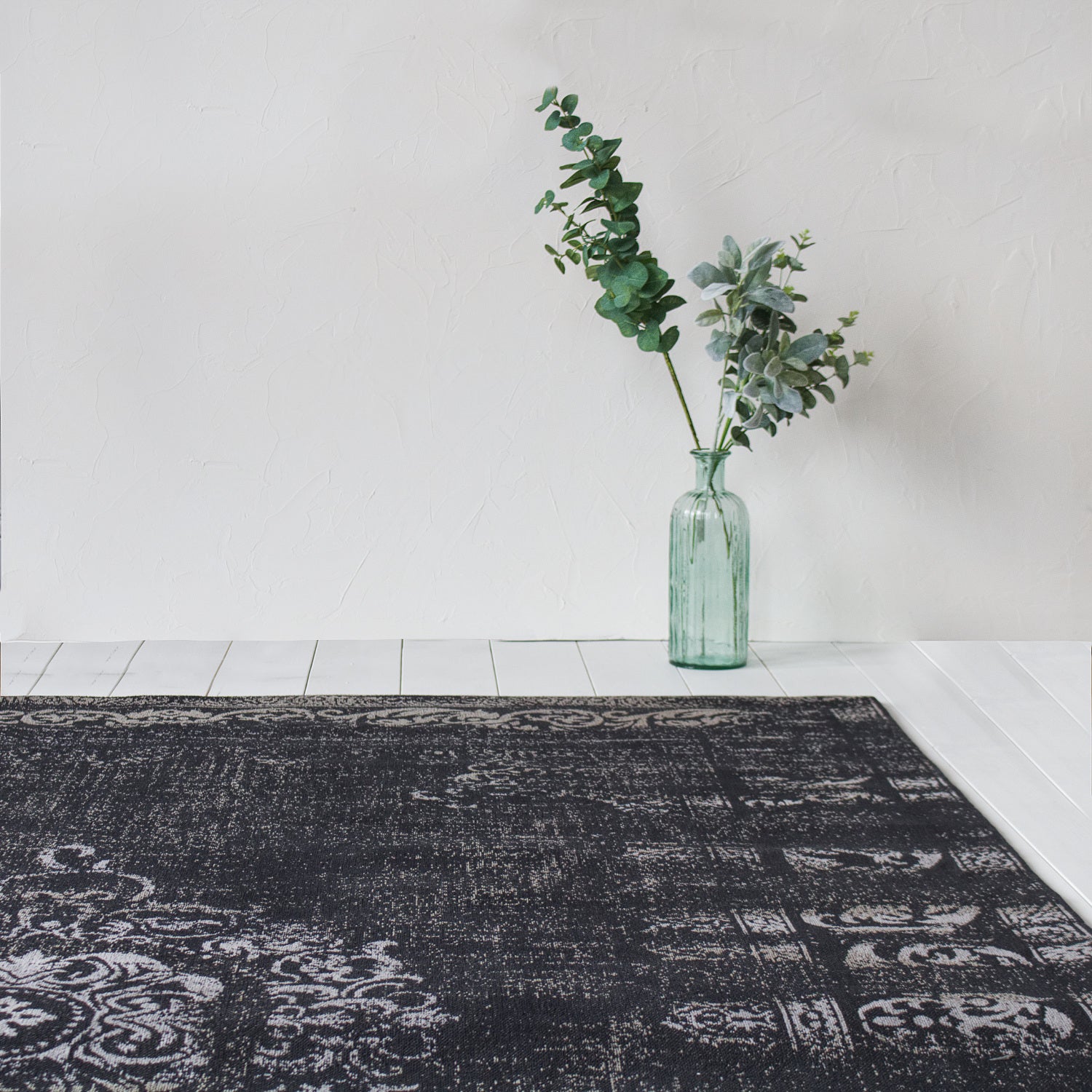 Faded Vintage Area Rug Black, 240cm x 160cm