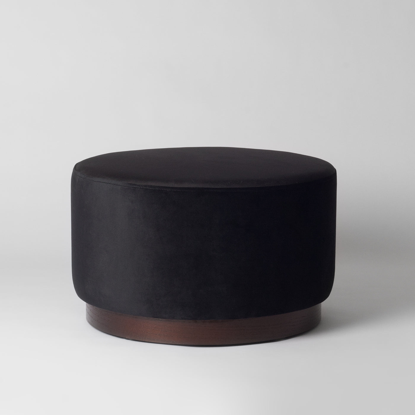 Black velvet footstool