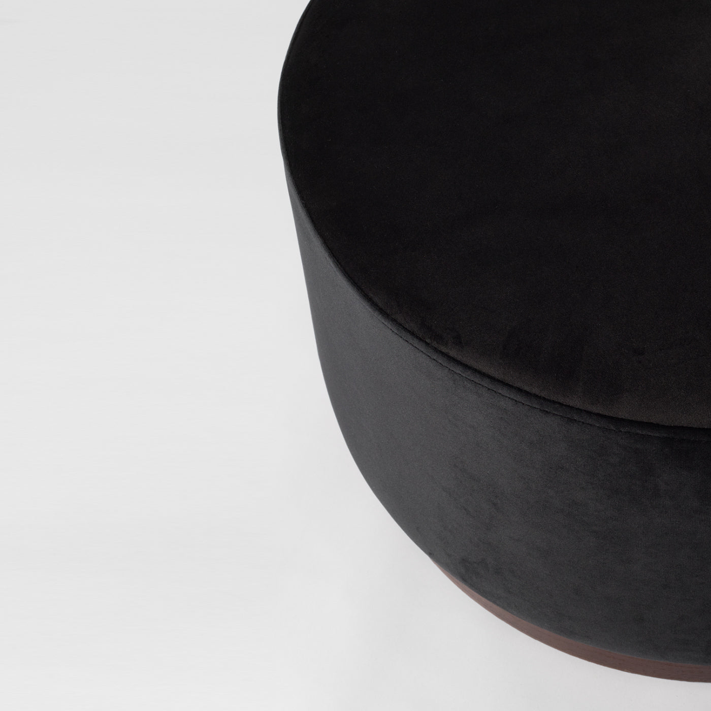 Black velvet footstool