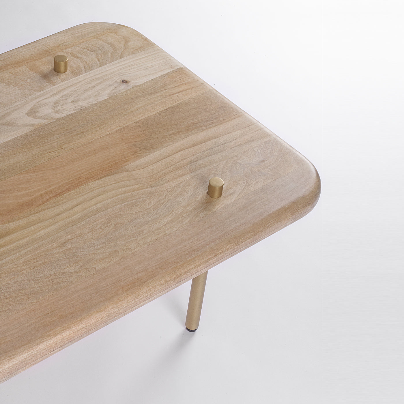 Gold and Wood Coffee Table