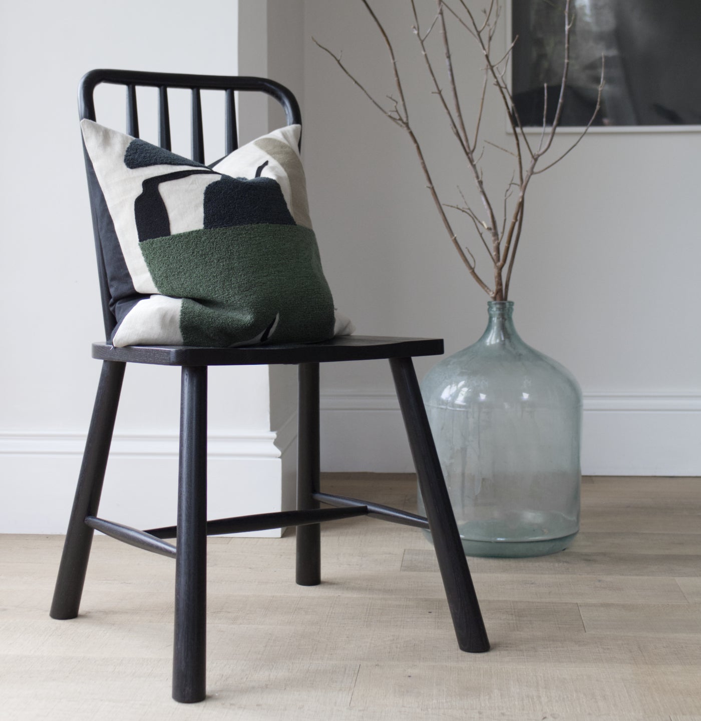 green abstract cushion