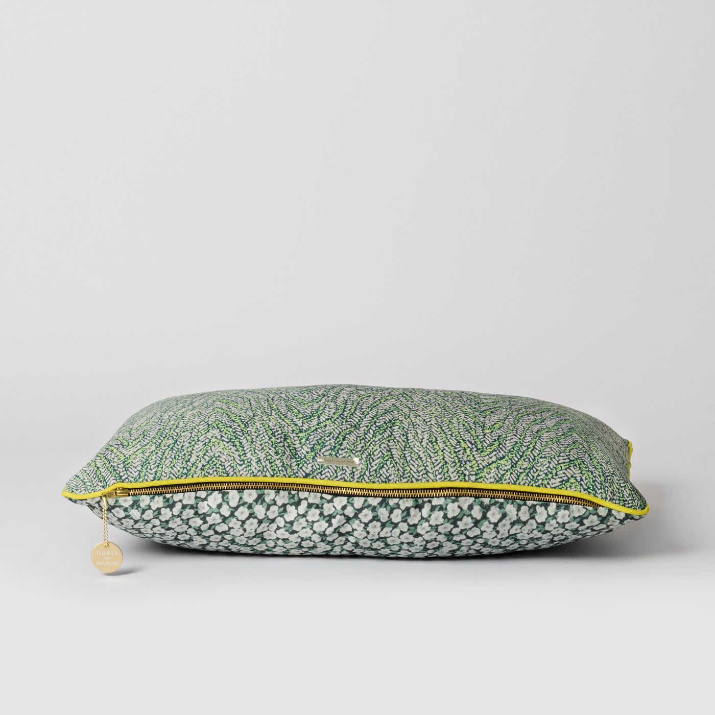 Green patterned cushion