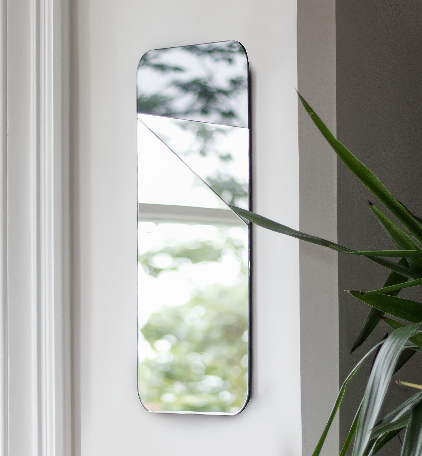 grey art deco wall mirror