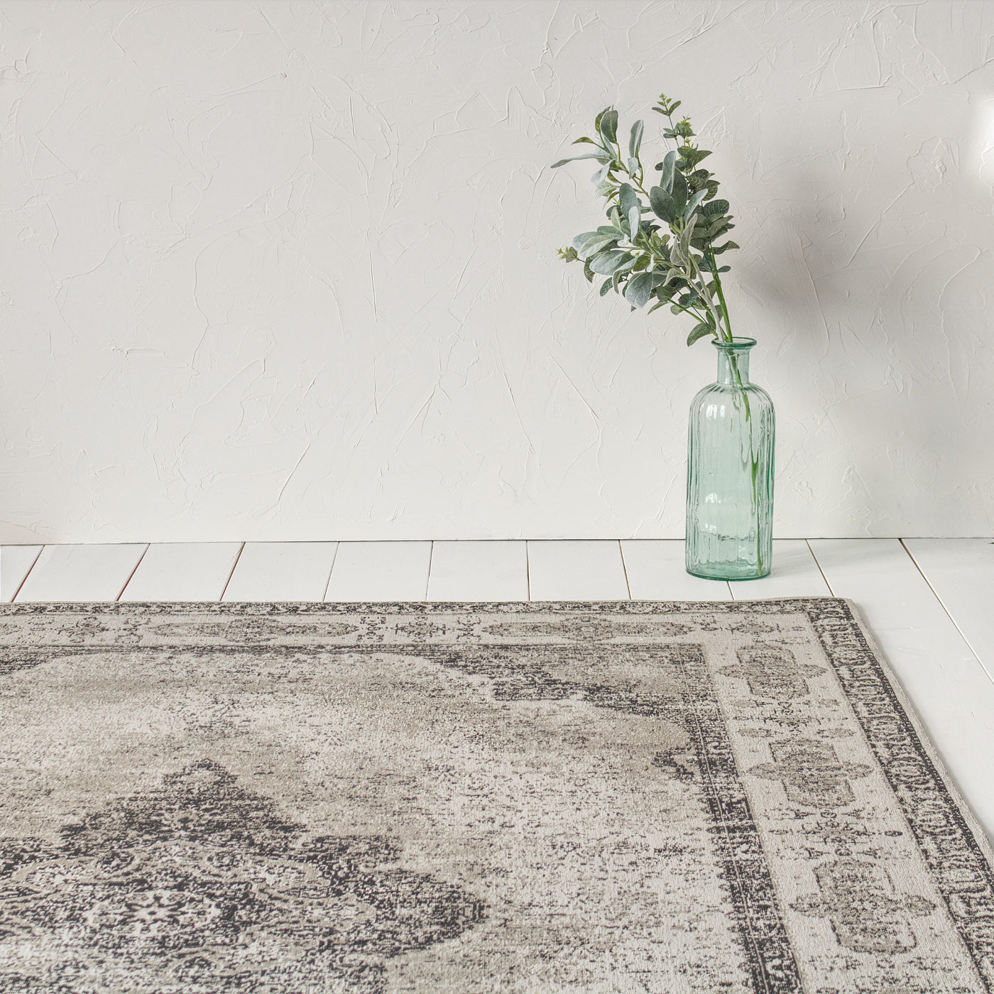 Faded Vintage Area Rug Grey 240cm x 160cm