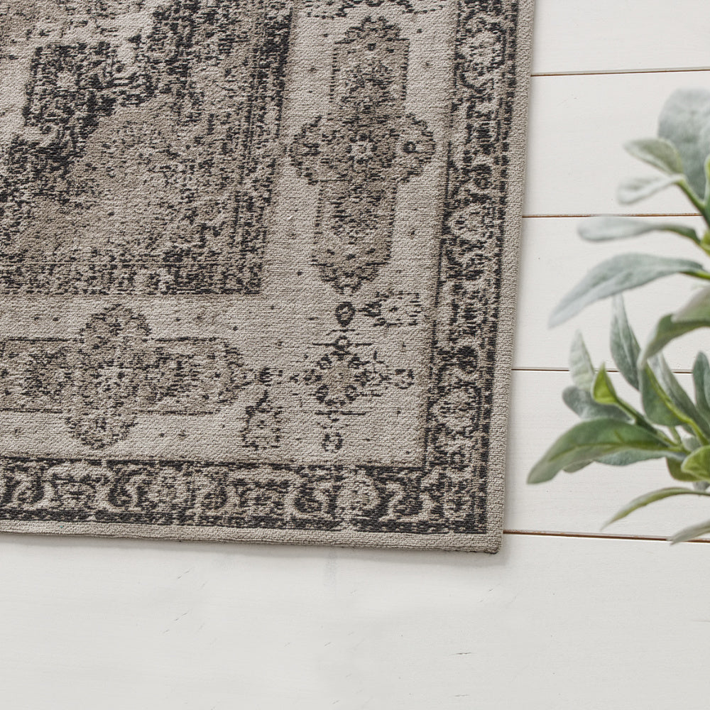 Faded Vintage Area Rug Grey 240cm x 160cm