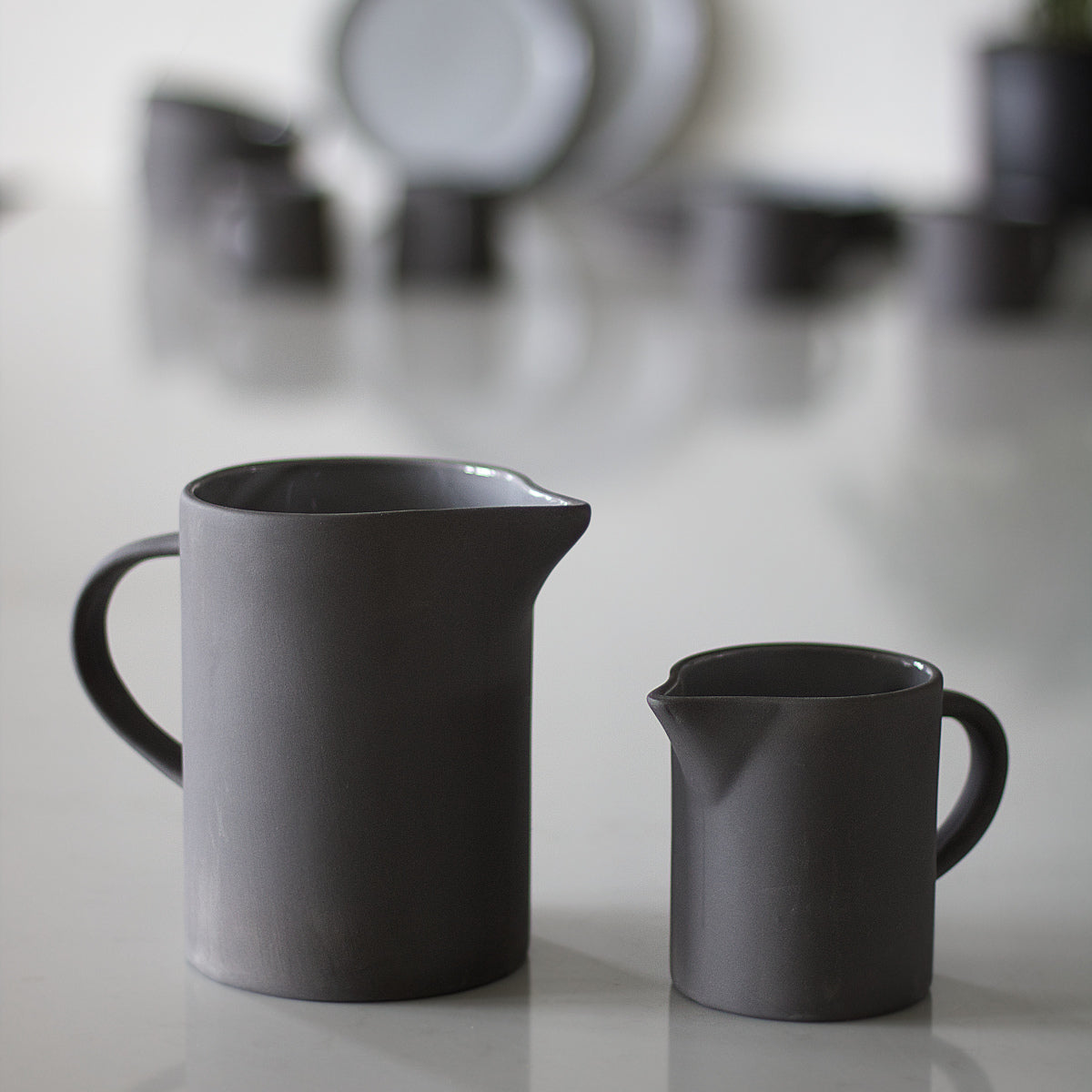 Grey Stoneware Pitcher