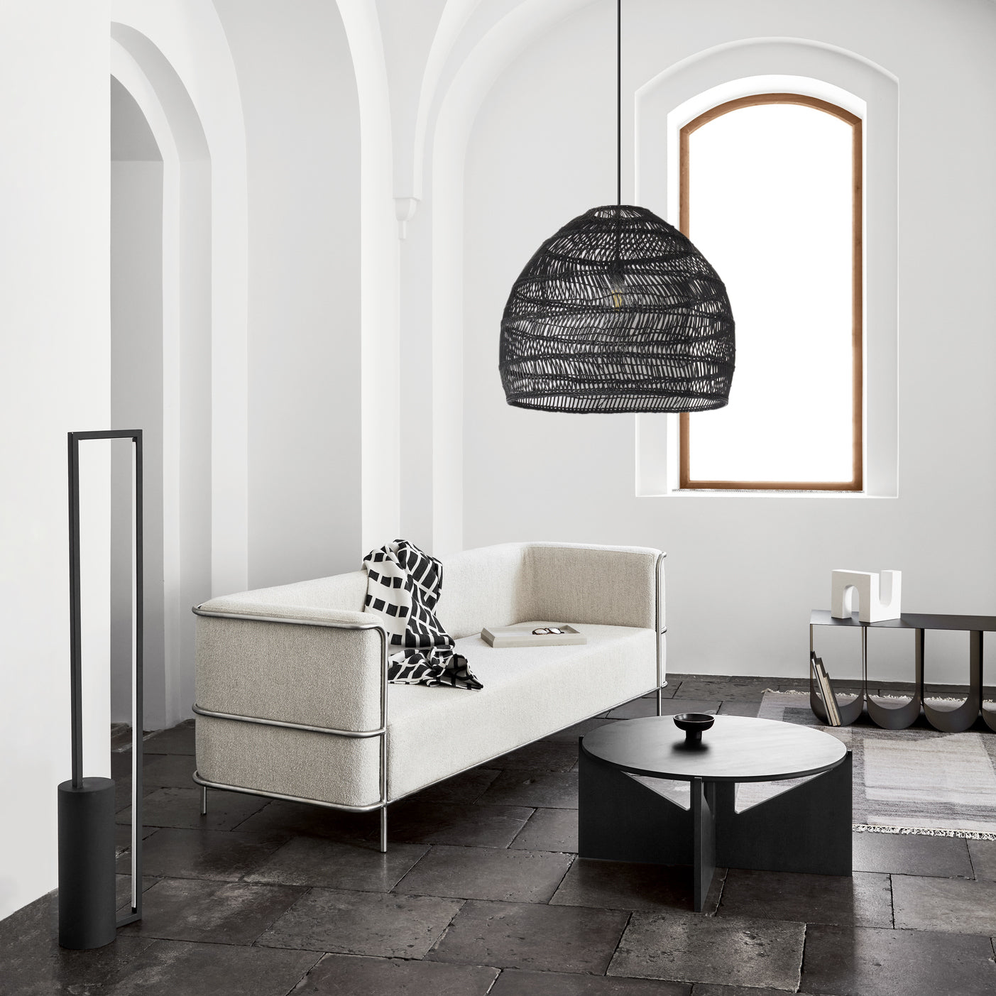 Black Wooden Coffee Table Round