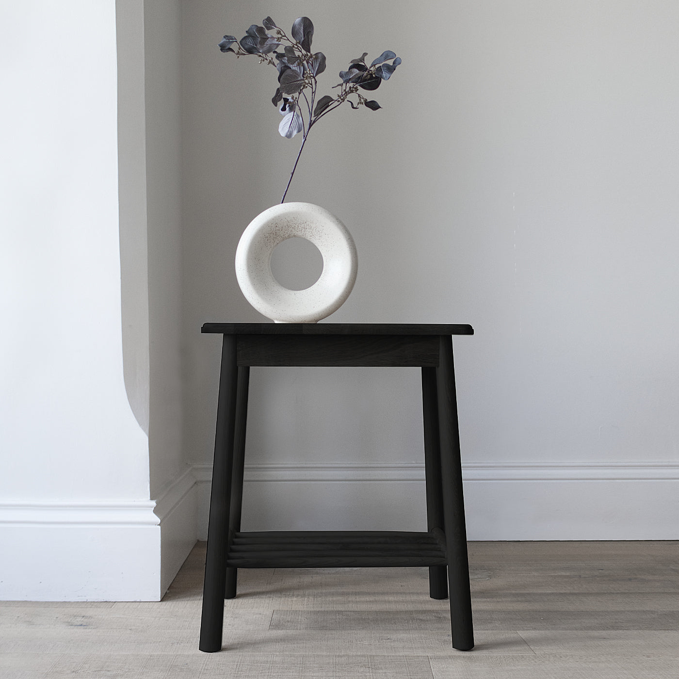 Black Scandi Bedside Table