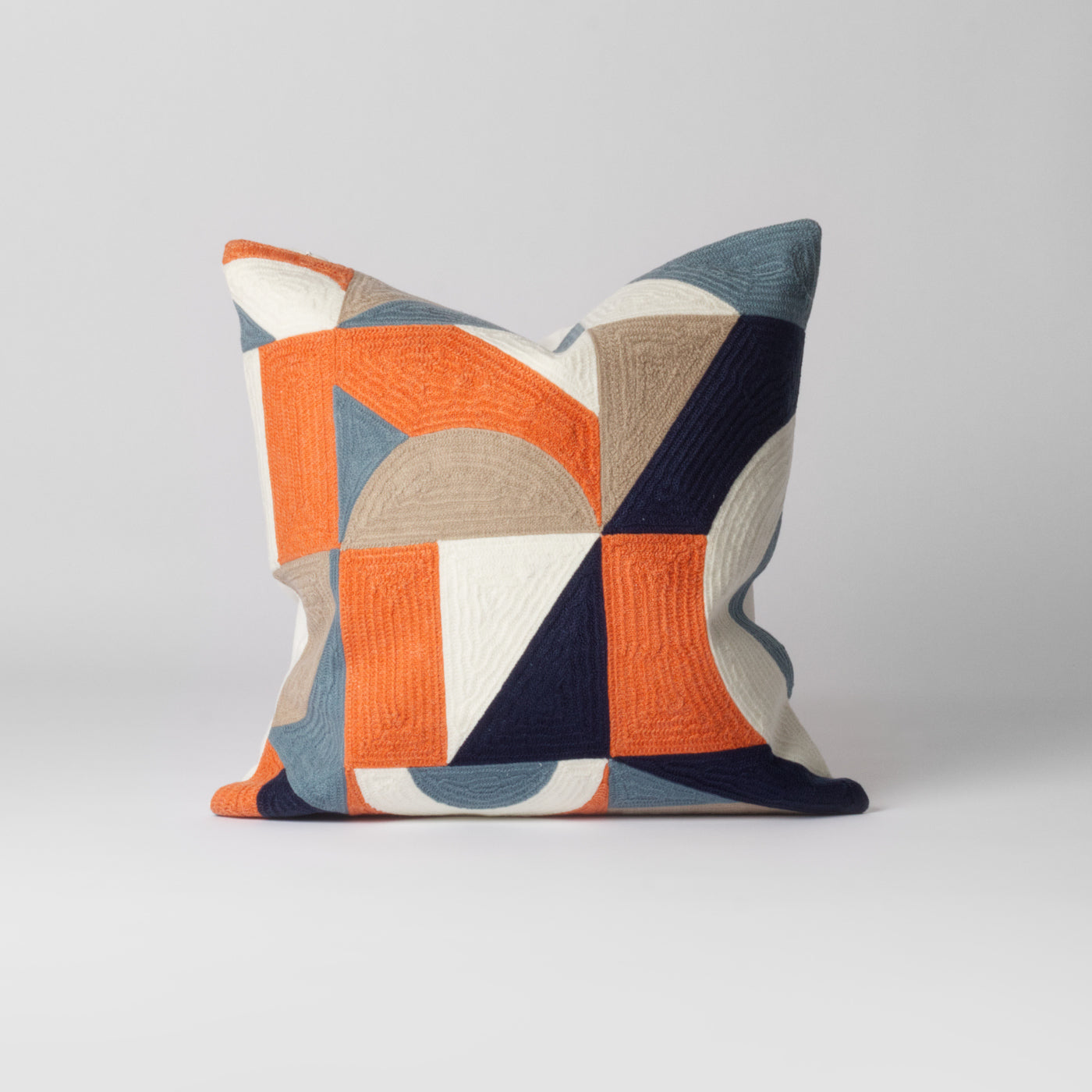 unusual orange geometric cushion