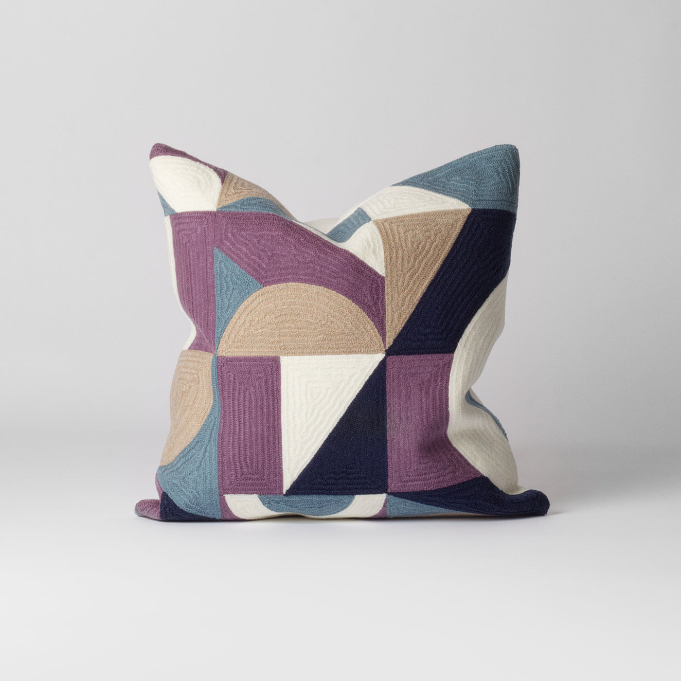 Purple geometric cushion