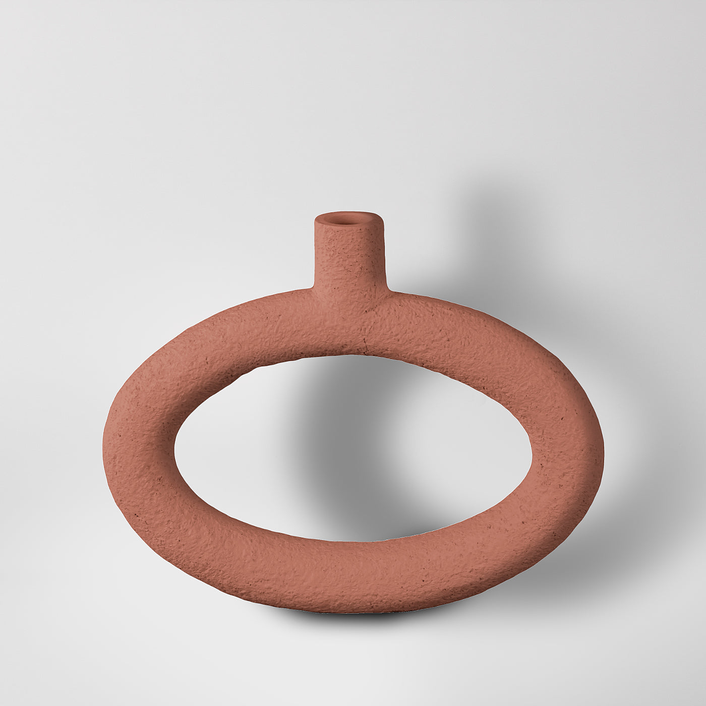 Terracotta Orange Oval Candle Holder