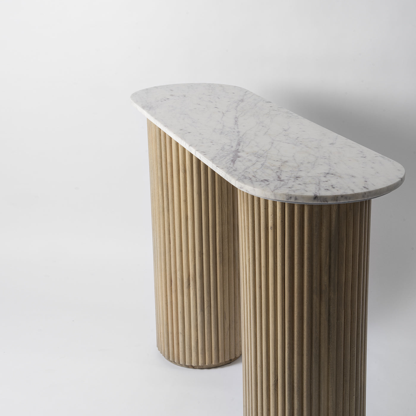 Wood And Marble Console Table