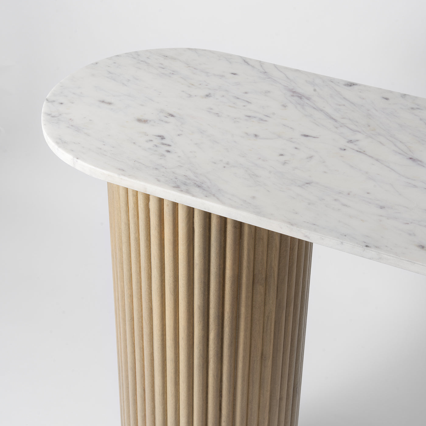 Wood And Marble Console Table