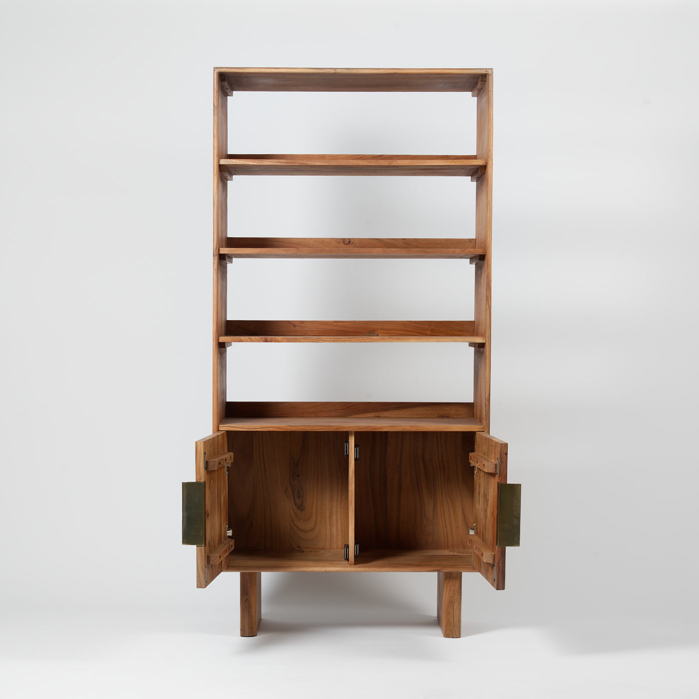 Ribbed wooden bookcase