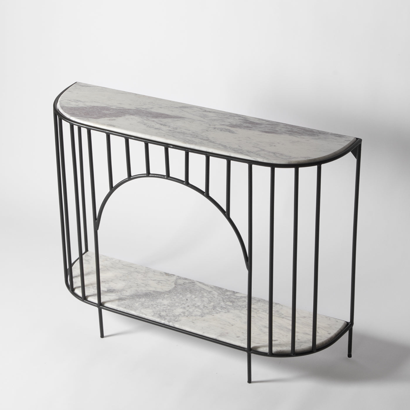 Art Deco Console Table, Marble and Black