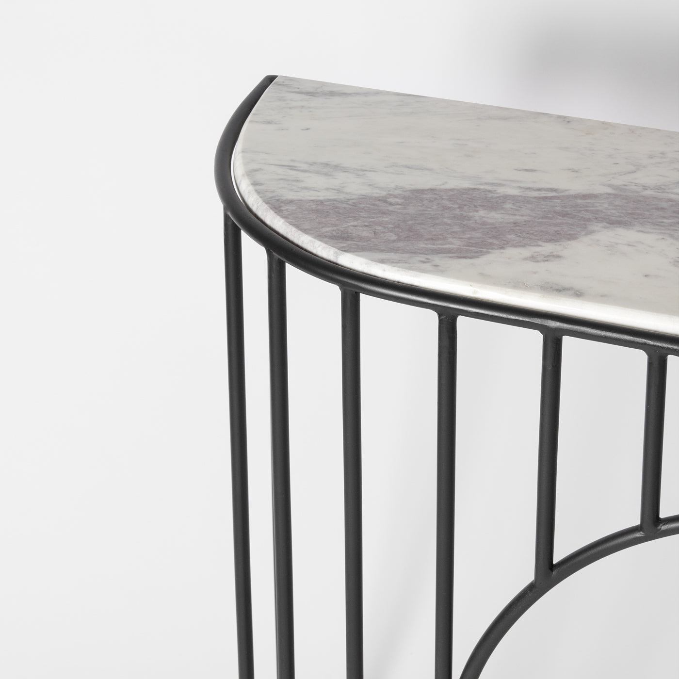Art Deco Console Table, Marble and Black