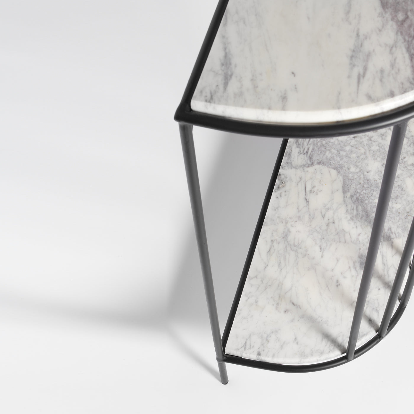 Art Deco Console Table, Marble and Black