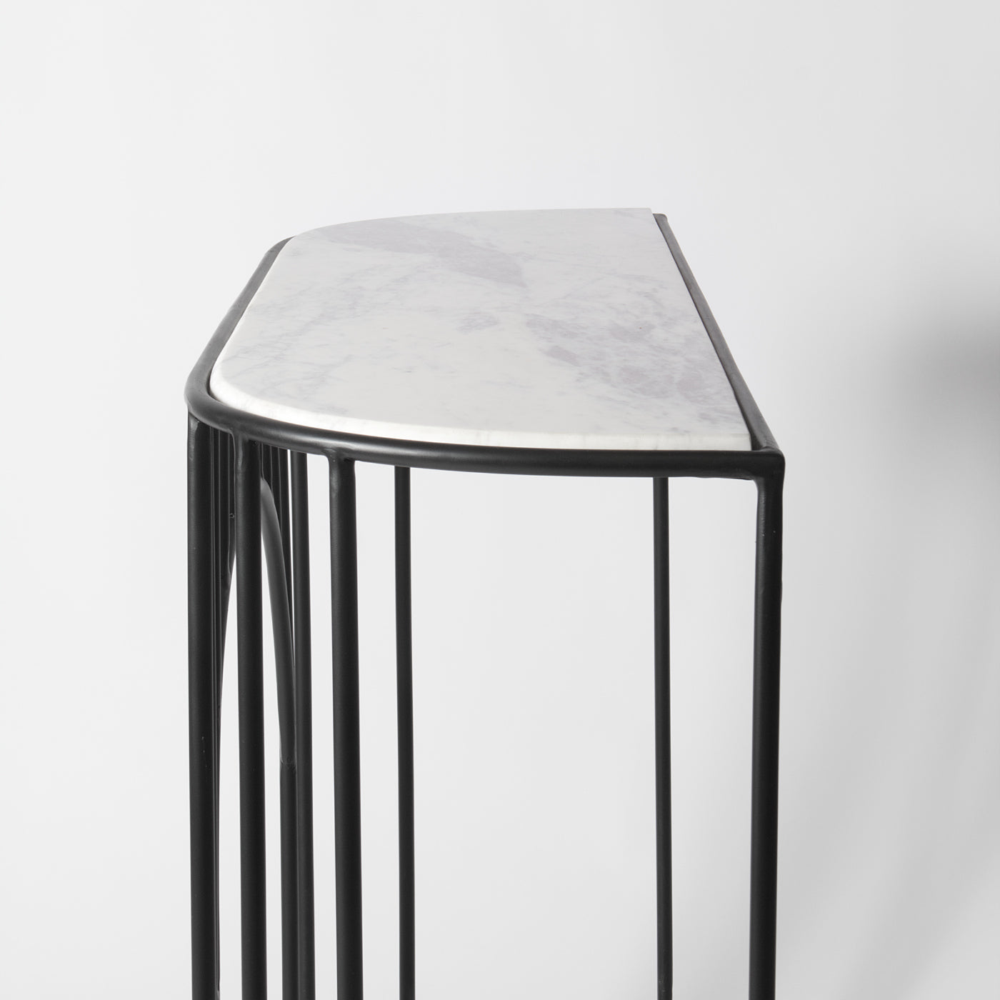 Art Deco Console Table, Marble and Black