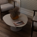 Ripple Round Beige Metal Coffee Table