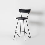 Stoker Black Counter Stool with Backrest