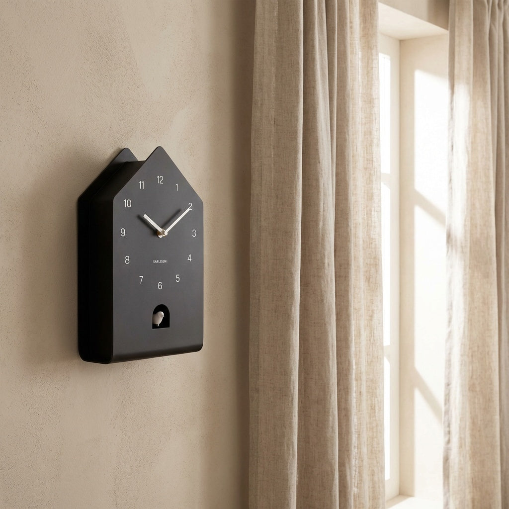Black modern cuckoo clock