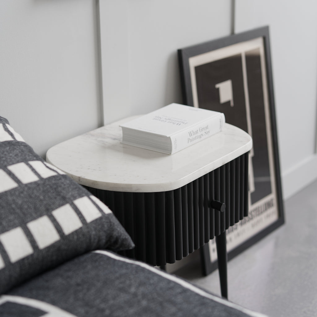 Gunhild Marble Top Bedside Table Vaunt Design Gunhild marble top bedside table vaunt design