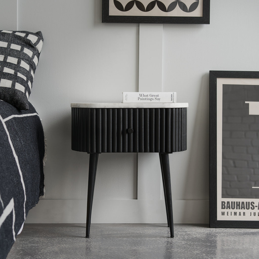 Gunhild Marble Top Bedside Table Vaunt Design Gunhild marble top bedside table vaunt design