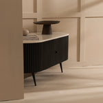 Gunhild Black Corner Tv Unit