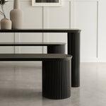 Larsen Long Black Bench Ribbed