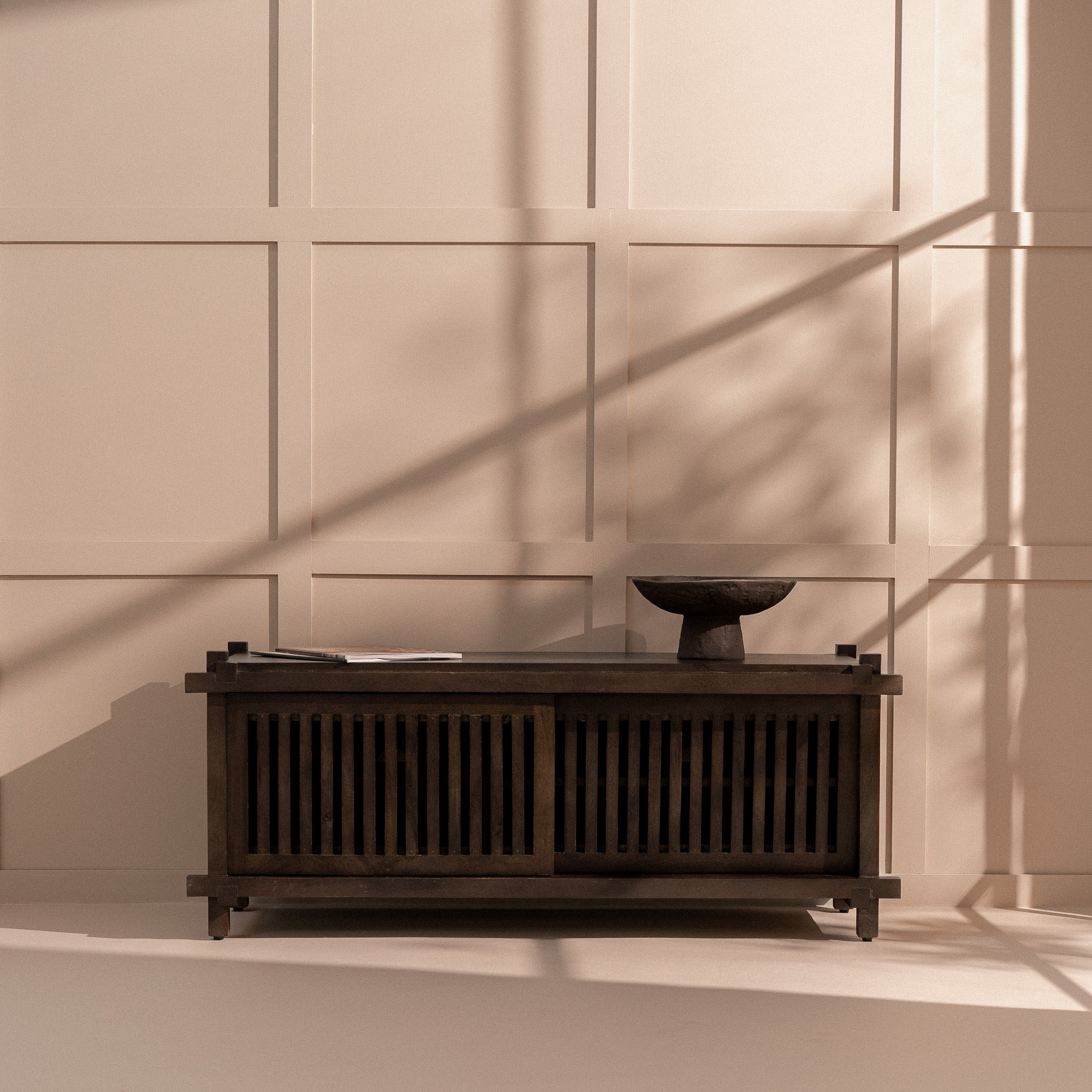 Dark wooden media unit