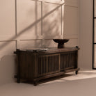 Dark wood TV stand