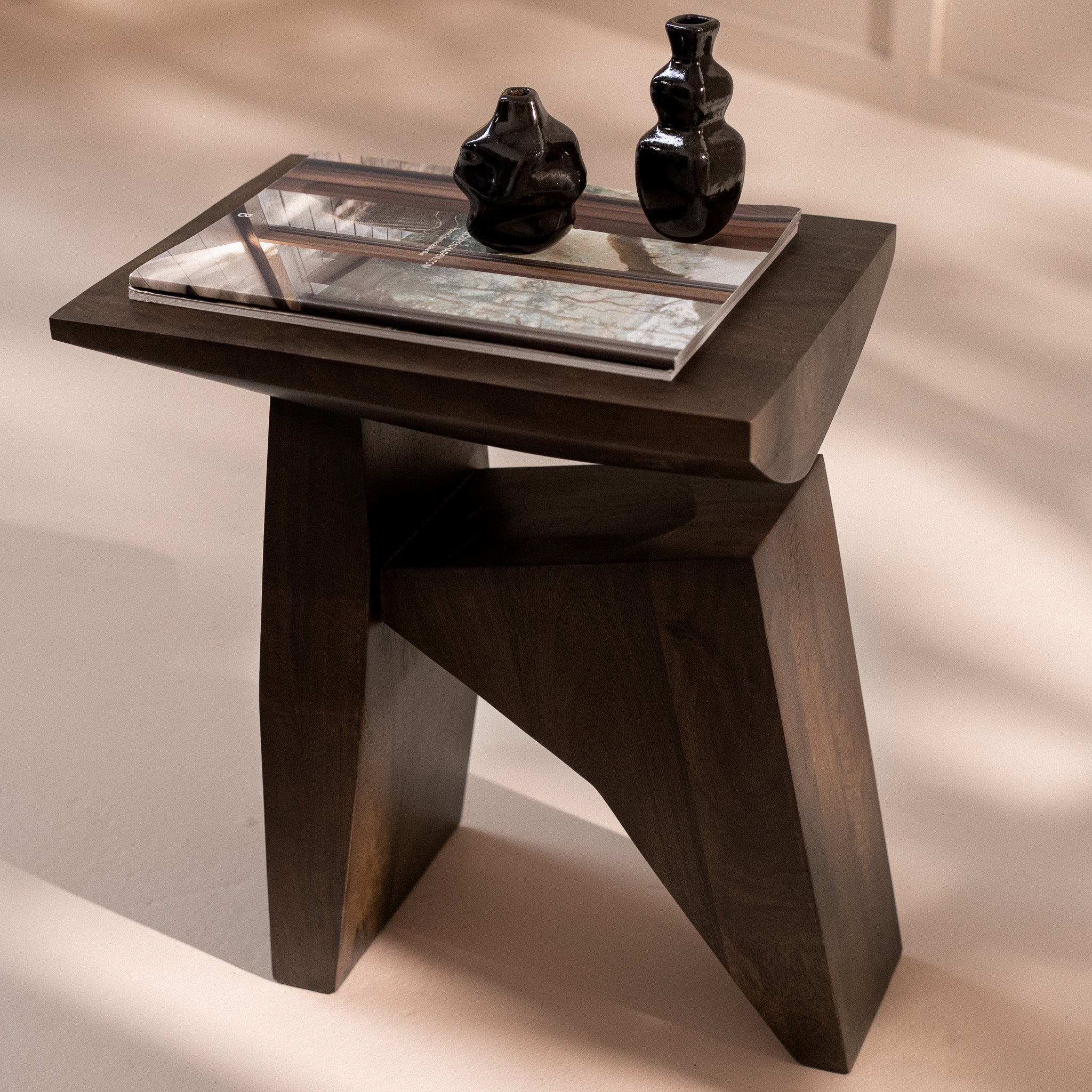 Wooden accent stool