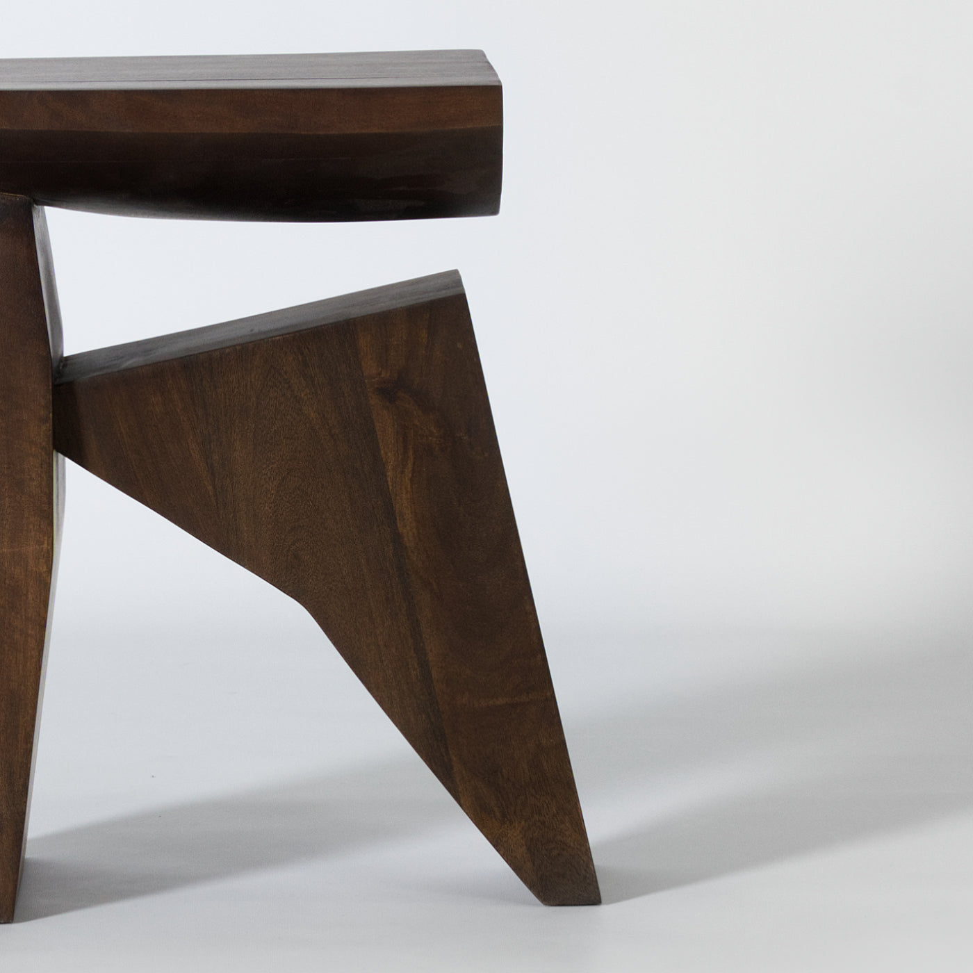 Solid wooden accent stool